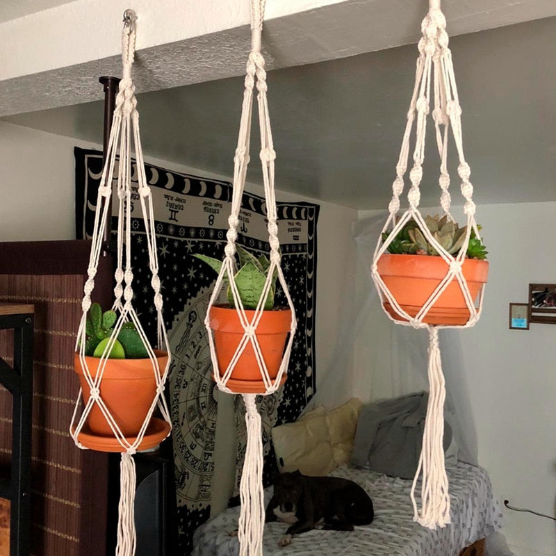 Macrame Handmade Plant Hanger Baskets Flower