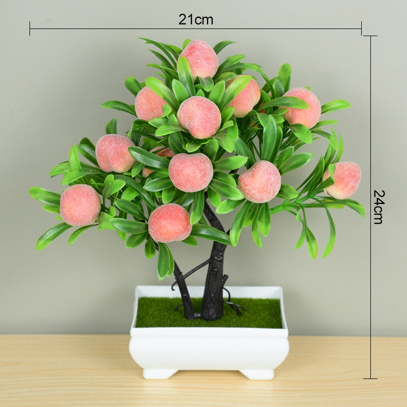 Artificial Plants Bonsai Small Tree Pot Fake Plant Flowers