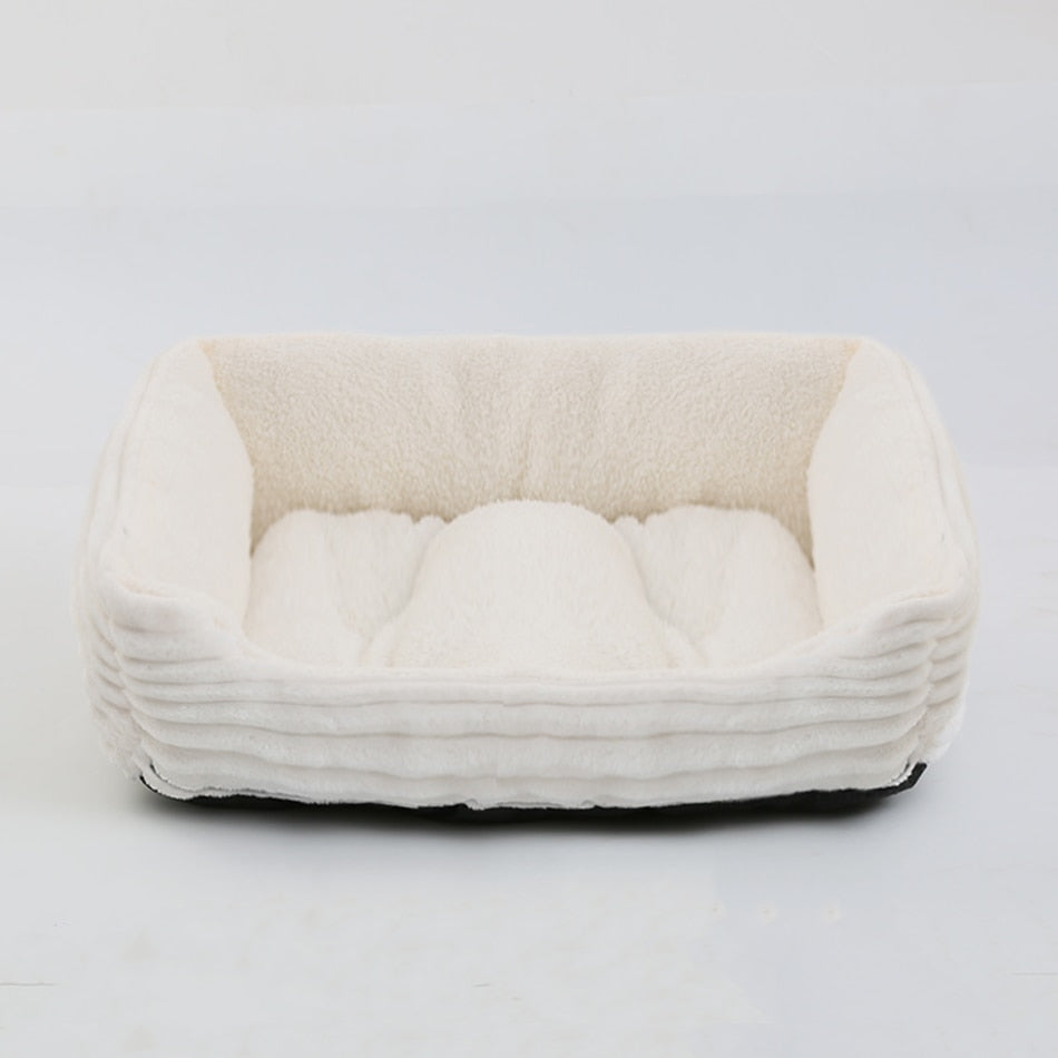 Bed for Dog Cat Pet Square Plush Kennel