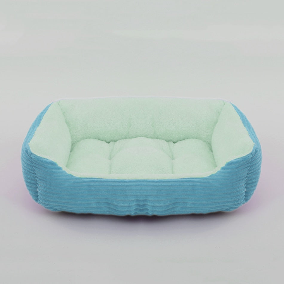 Bed for Dog Cat Pet Square Plush Kennel